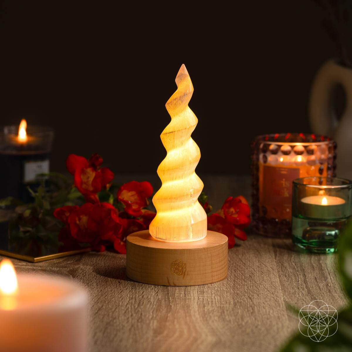 Therapy By Light - Selenite Flame Lamp by Conscious Items