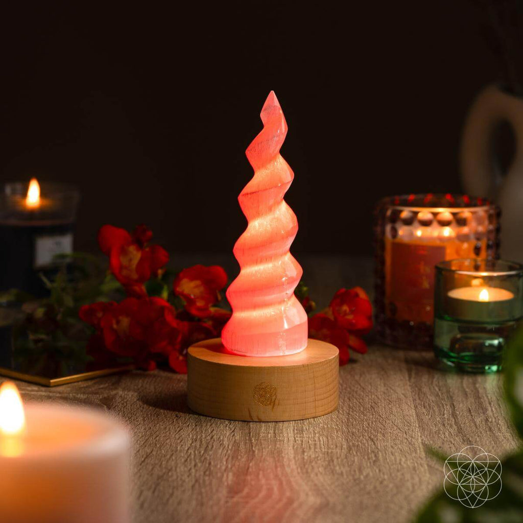 Therapy By Light - Selenite Flame Lamp by Conscious Items