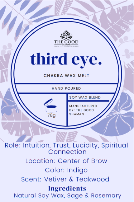 Third Eye Chakra – Luxe Hand-Poured Natural Soy Wax Melts by The Good Shaman