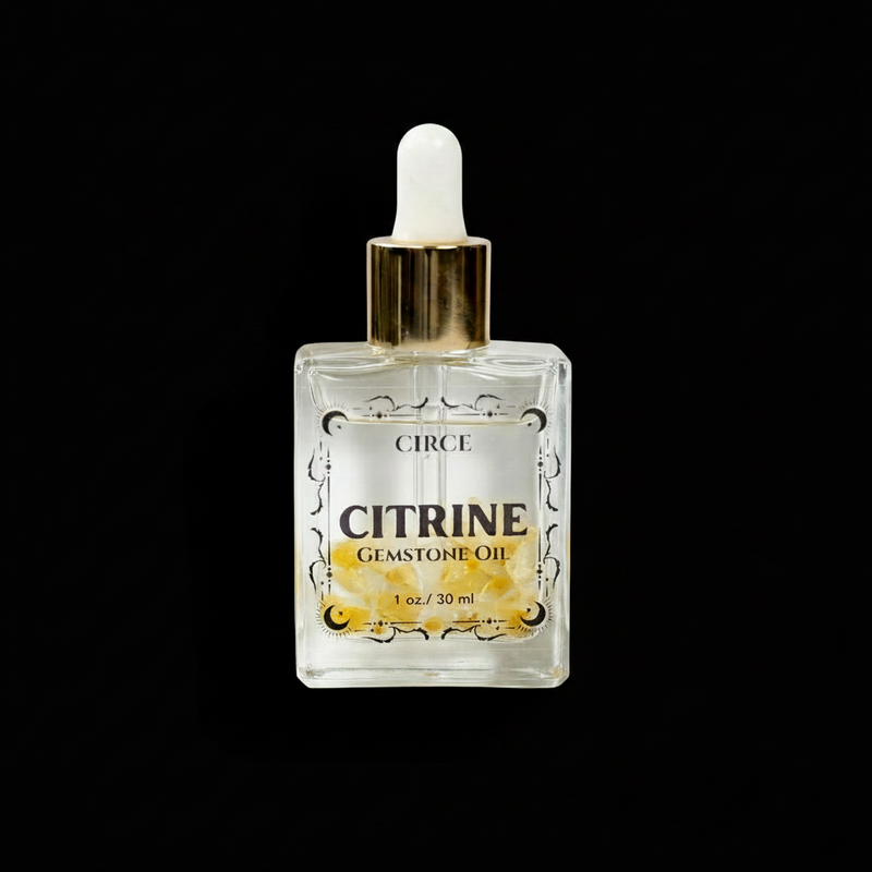Citrine Crystal Body Oil for Abundance – 1 oz Sample Size by Circe Boutique